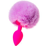 Расширяющая малиновая пробка для ануса с заячьим фиолетовым хвостиком Toyfa ToDo Sweet bunny