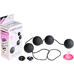 Фотография розового презерватива, анальных шариков PipeDream Deluxe Vibro Balls и коробочки