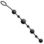 Разноразмерные шарики черного цвета XR Brands GreyGasms Linger для анального секса