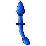 Изображение синего стеклянного стимулятора для анальных ласк Chrystalino Doubler Blue Shotsmedia