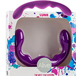 Оригинальная коробка с лиловым эластичным безремневым страпоном Luna от Adrien Lastic