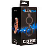 Черное электро-кольцо на член для улучшения эрекции E-Stimulation Cock Ring от Shots Media 