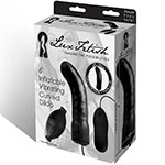Коробка для фаллосов Inflatable Vibrating Curved Dildo от Lux Fetish черного цвета