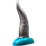 Фотография серого дилдо дельфина с голубой присоской
