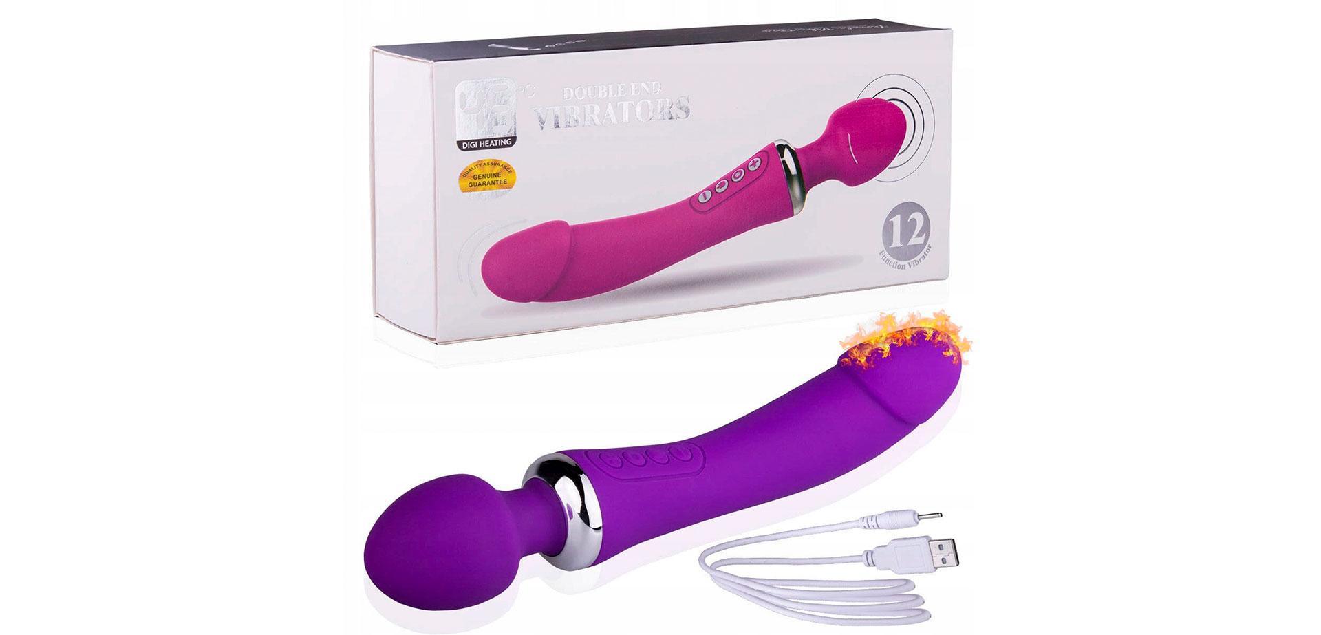 Фиолетовый вибратор с подогревом для женщин.