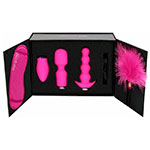 Набор Shots Switch Pleasure Kit №3 в розовом цвете из маски, анальной елочки и пуховки