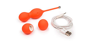 Оранжевые вагинальные шарики с вибрацией
