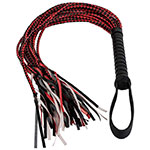 Красно-черная плеть для порки со шнурами Tails Whip от Erotic Fantasy