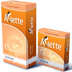 Оранжевая коробка презервативов Arlette Dotted с точками по поверхности