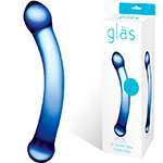 Синий гладкий фаллоимитатор Curved G-Spot Glass Dildo Glas из стекла