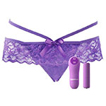Фиолетовые трусики Pipedream Crotchless Panty с сиреневым вибратором